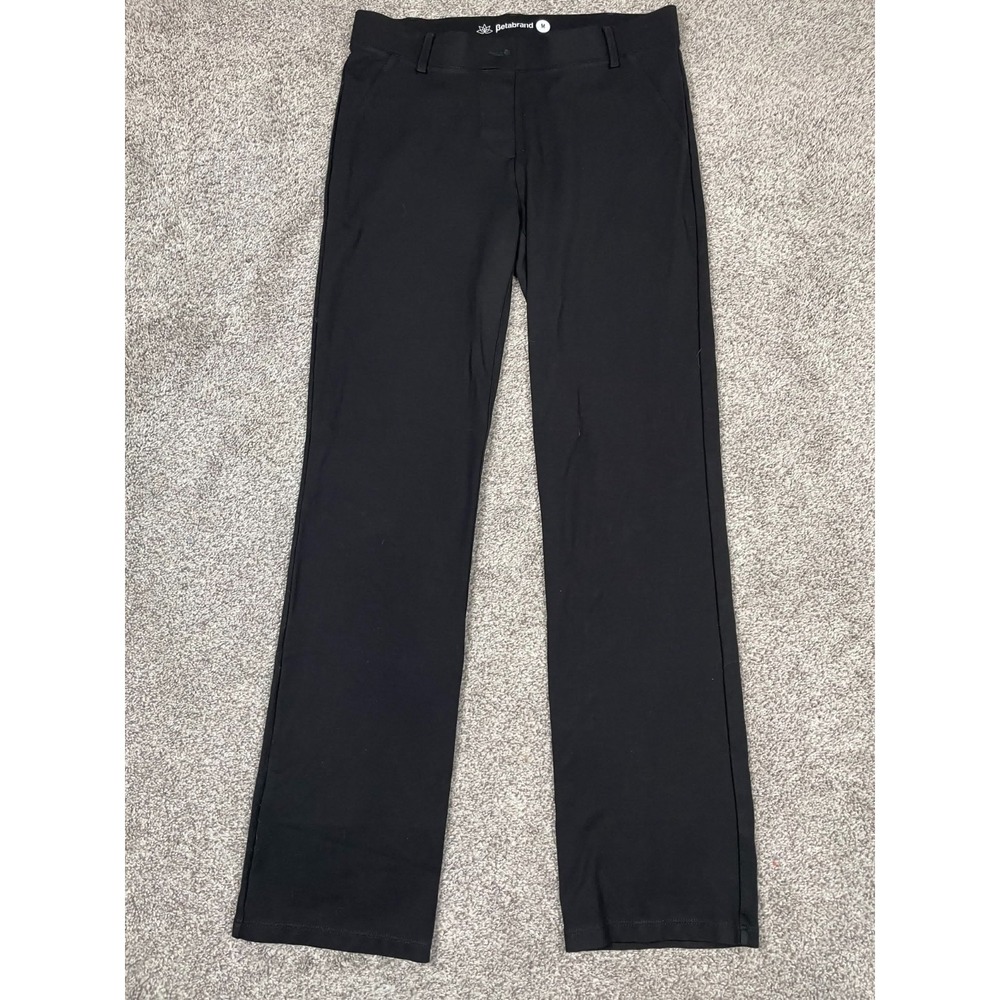 Betabrand‎ Pants Womens Medium Black Straight Pull On Elastic Stretch Slimming
